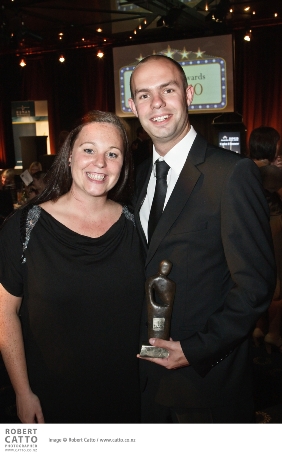 Kevin Sharpe with wife Cheryl at awards dinner